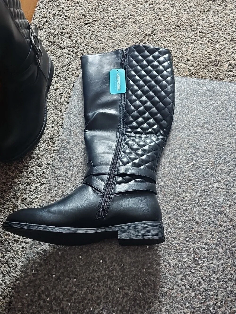 Vepose Black Over-the-Knee Riding Boots